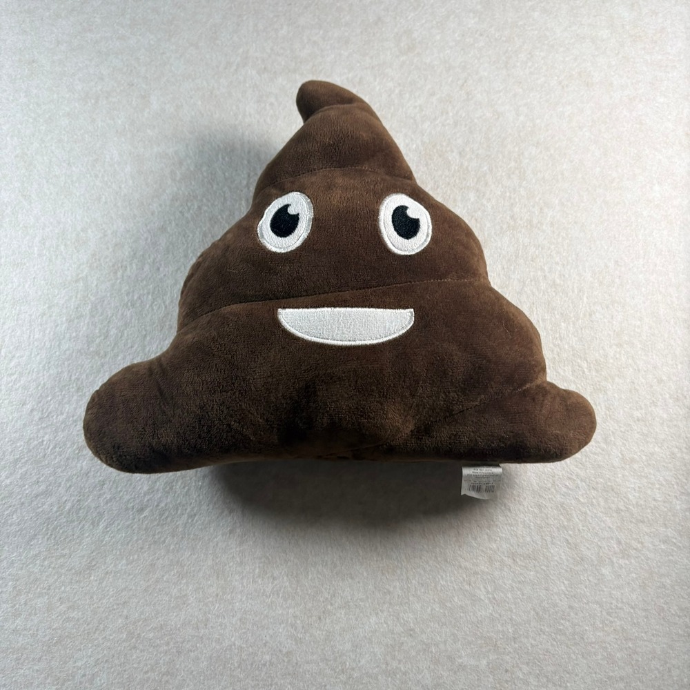 Rinco Smiling Poop Emoji Plush Pillow Brown Decorative Cushion PL-EMP12